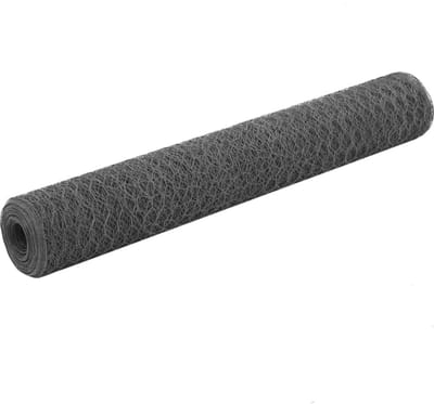 Kippengaas op Rol - 25 x 1 Meter - Grijs - Zeskantgaas - Maaswijdte 50 mm - PVC-Gecoat Staal - Roestbestendig Tuingaas & Moderne Tuinafrastering