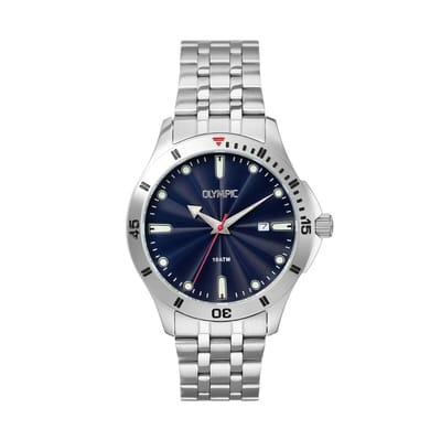 Olympic OL72HSS406 Quinn Heren Horloge - Mineraalglas - Staal - Zilverkleurig - 41 mm breed - Quartz - Vouw/Vlindersluiting - 10 ATM (zwemmen)