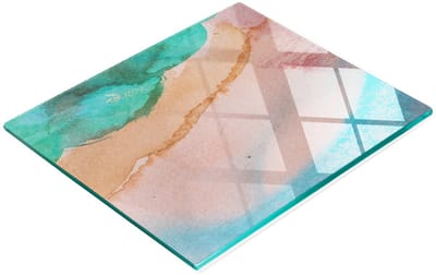 Gehard multifunctioneel decoratief glazen bord met grunge-achtergrond 60x52 cm
