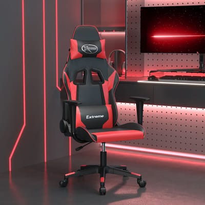 vidaXL - Massage - gamestoel - kunstleer - zwart - en - rood