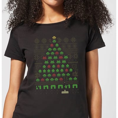 Invaders From Space Women's T-Shirt - Black - 3XL