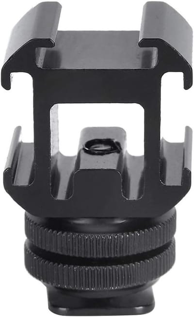 Camera Accessoire Houder - Flitschoen Adapter - Foto en Video - Drie Extra Mounts - 1/4 Inch Schroef - Zwart