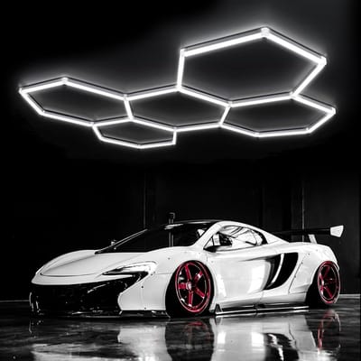Hexagon LED Lamp - Honingraat Verlichting - Werkplaats Verlichten - Koppelbaar DIY Ontwerp - 5 Rasters - Wit