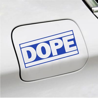 Bumpersticker - Dope - 7,4 X 14,8 - Blauw