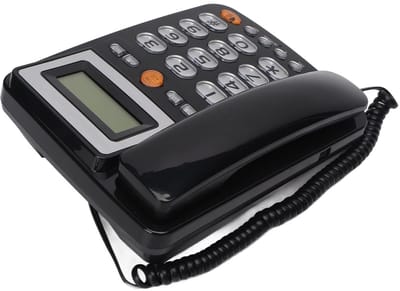 Dailygoods- Vaste Telefoon - Gebruiksvriendelijke Grote Toetsen - Instelbare LCD-Heldereid - Snelkiestelefoon - Handsfree Bellen - Zwart ABS-Materiaal - Seniorentelefoon