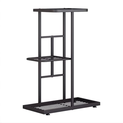 Plantenstandaard 3-Laags - Hoek Plantenrek voor Binnen & Buiten - Terras, Tuin & Balkon - Metaal/Hout