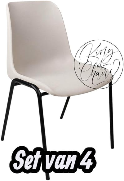Kantinestoel Helene Lichtgrijs -set van 4- zwart onderstel kantinestoel stapelstoel kuipstoel vergaderstoel tuinstoel kantine stoel stapel stoel tuin stoel kantinestoelen stapelstoelen kuipstoelen arenastoel schoolstoel bezoekersstoel Everardo