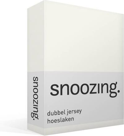 Snoozing - Dubbel Jersey - Hoeslaken - Eenpersoons - 80/90x200 cm - Ivoor