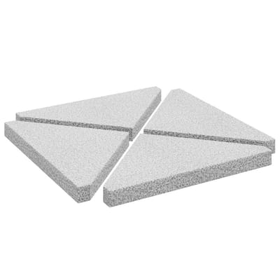 vidaXL - Parasolvoetplaten - 4 - st - driehoekig - 14 - kg - graniet - grijs