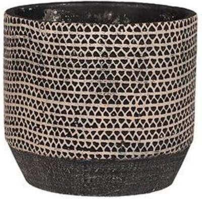 Bloempot Jack Zwart 13Hx13Øx11,5Ø | Zwarte bloempot | Ronde bloempot | 13Hx13Øx11,5Ø