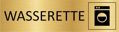 CombiCraft deurbordje Wasserette in goud met tape - 165 x 45 mm