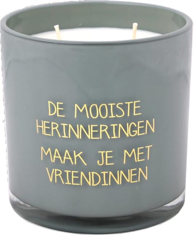 MY FLAME - Sojakaars - DE MOOISTE HERINNERINGEN MAAK JE MET VRIENDINNEN - Geur: Jasmine Luxe - Branduren: 60u - Maat: 10 x 10 cm
