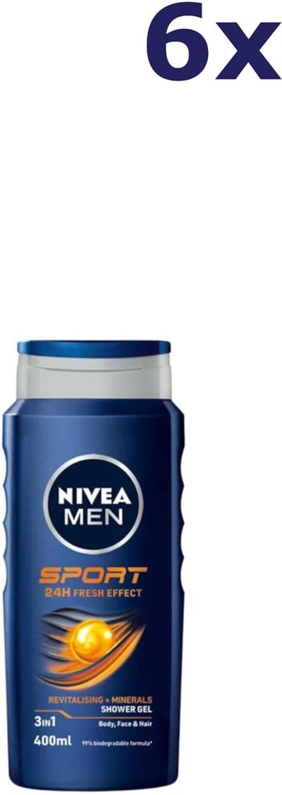6x Nivea men Douchegel sport 400 ml