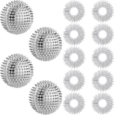 12-delige set acupressuurringen en massageballen voor stressvermindering, ontspanning en focus verbeteren