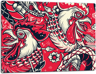 TMK ArtDeko - Glazen Snijplank - 52x40 cm - Kleurrijk Ontwerp - Voor Inductiekookplaten