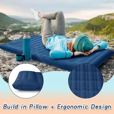 Extra dikke zelfopblazende slaapmat, meest comfortabele campingluchtmatras voor backpacken, autotochten en wandelen, compacte en lichtgewicht campingslaapmat