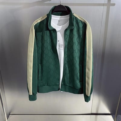 Herfst Nieuwe Herentop Herfst Trendy Merk Mode Groene Gestreepte Jas 3XL groen