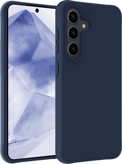 Hoesje - Geschikt voor Samsung Galaxy A55 - Sterk & Shockproof - Siliconen Case - Hoes Cover - Telefoonhoes - Donkerblauw