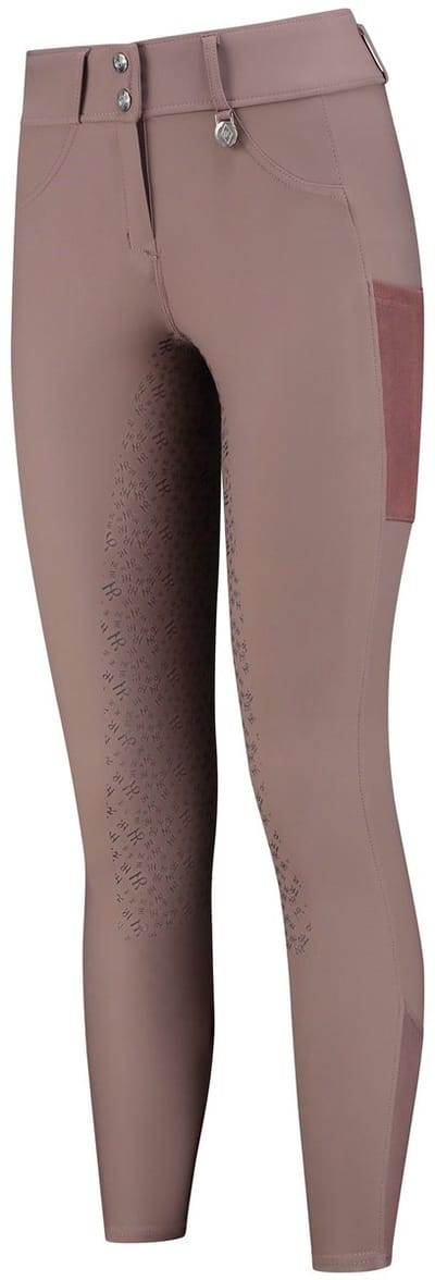 Mevrouw Ros Hoge Taille Rijbroek Full Grip Amsterdam-Taupe-XXS