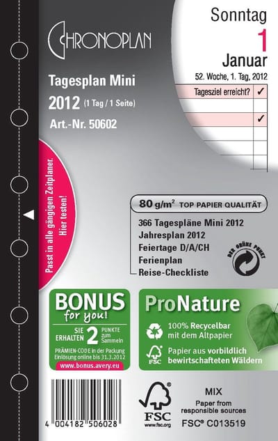 Dagplanning A5-agendavulling 2022, multi-perforatie, reservekalender voor gedetailleerde dagplanning