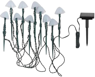 Set van 10 mini-paddenstoelen op zonne-energie 3.8M CHAMPY