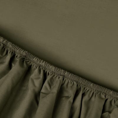 Kayori Puro Hoeslaken Katoen Perkal - 90x210-220cm - Matrasdikte 35 cm - Hotelkwaliteit - Khaki