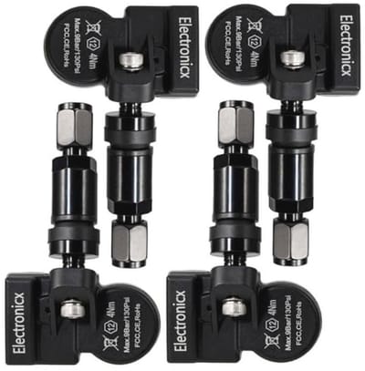 4 x TPMS bandenspanningssensoren met metalen ventiel voor 433Mhz systemen