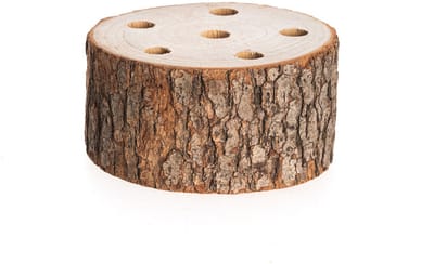 CHAKS - Houten schijf houder voor gedroogde bloemen 10 x 4 cm met 6 gaten