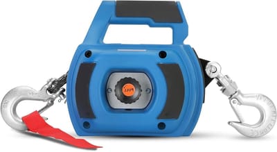 Draagbare boorlier - Handmatige lier - Tillen en slepen - Synthetisch touw - 1000 lbs capaciteit - Blauw