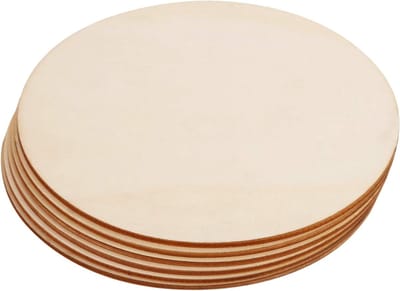 Houten Cirkels - Blanco Ornamenten - Doe-het-zelf Knutselen - Gladde Randen - 20cm Diameter - Ongelakt