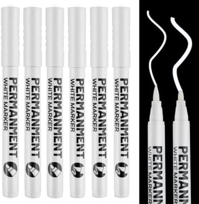 PromoHome 6-delige Waterdichte Acrylmarkeerstiften Set - Wit