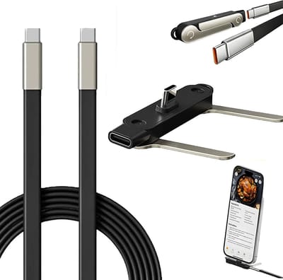 Xcruiser FlexiCharge Telefoonhouder met USB-C Kabel – Set van 2 – Opvouwbare Smartphone Standaards – Zwart/Oranje