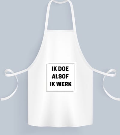 Akyol - ik doe alsof ik werk Keukenschort - Werk - collega's - collega's - werknemers - verjaardag - afscheidscadeau - geschenk - leuke cadeau - kado - 82 bij 71 cm