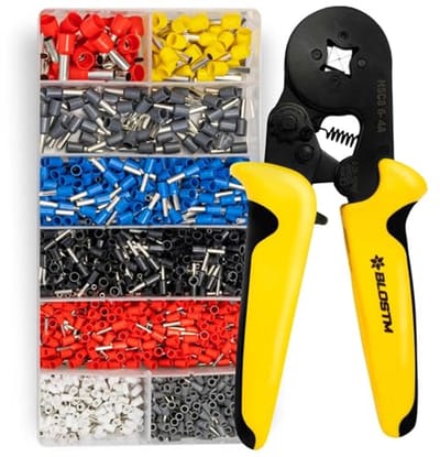 Crimping Pliers Set voor Draadhulzen - Crimpgereedschap met Verstelbare Ratchet en 1200 Ferrules