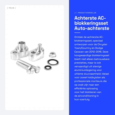 Dailygoods- AC-blokkeringsset met schroeven - Aluminiumlegering - Geschikt voor Chrysler/Dodge - Duurzaam - Eenvoudige installatie - Betrouwbare prestaties - Airconditioningblokkeringsset