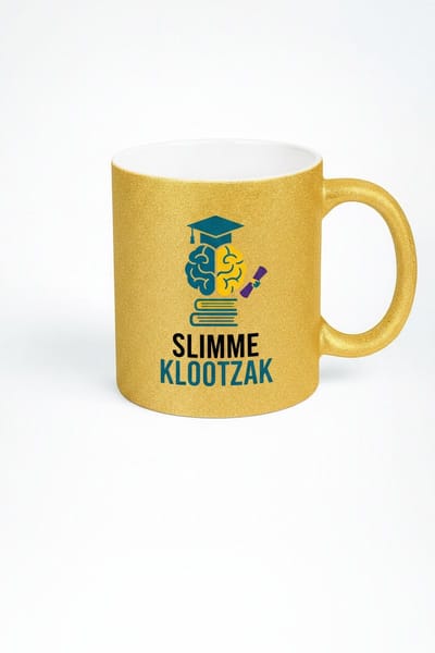 Slimme Klootzak Gouden Glitter Mok - Uniek Cadeau voor Afgestudeerden