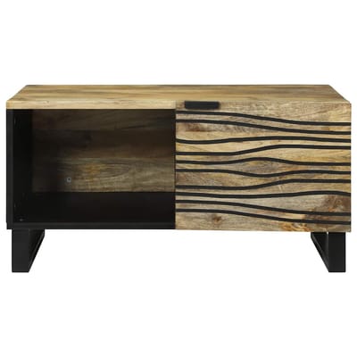 vidaXL - Salontafel - Naturel - 80 - x - 50 - x - 40 - cm - Bewerkt - hout