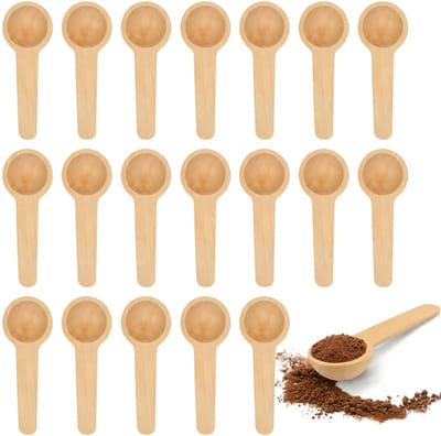 Dailygoods- Houten Lepel Set 20 Stuks - Mini Kooklepel - Specerijenlepel - Houten Lepels 6,9 x 2,5 cm - Natuurlijk Lotushout - Compact en Handgemaakt - Keukenlepel