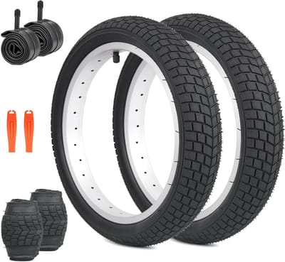 Kinderfietsbanden Set - Fietsbanden Binnenbanden - Fietsreparatie Onderhoud - Opvouwbaar Lichtgewicht - 14 x 2.125 Inch