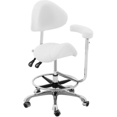 physa Zadel stoel met armleuning - 51-61 cm - 150 kg - Wit 10040493