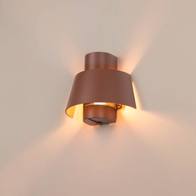 SLV wandlamp Photoni, roestkleurig, aluminium, breedte 25 cm