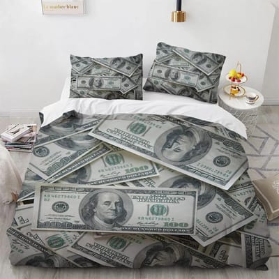 Geld Dekbedovertrek Collectie Gouden Munten Print Beddengoed Collectie Zacht Comfortabel Dubbel Queen King Size Dekbedhoes Voor Tieners Volwassenen 70x133cm 2pcs