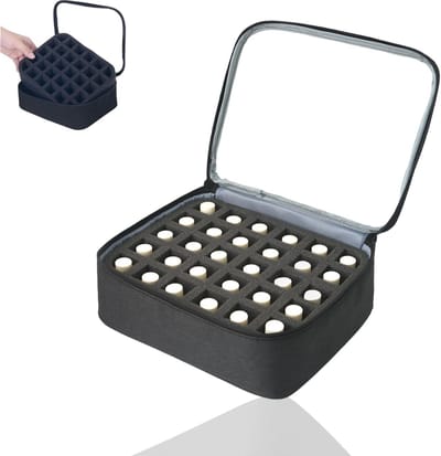 Nail Polish Organizer met 30 Flessen, Duidelijke Opbergdoos voor Nagellak, Verwijderbare Compartimenten voor Cosmetica en Make-up, Ideaal voor Reizen en Thuisgebruik