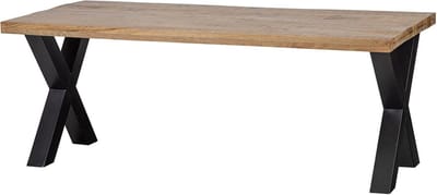 Mangohouten Eettafel Columbus Rechthoek 300x120 cm Mahom Industrieel - Dinertafel van Mangohout & Metaal - Industriële Eettafel