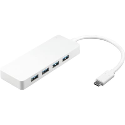 Goobay USB-C hub met 4 poorten - busgevoed - USB3.0 / wit - 0,15 meter