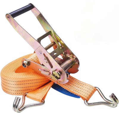 Ratel sjorband met puntige haak, 4000 daN, 10 m lengte, 50 mm bandbreedte