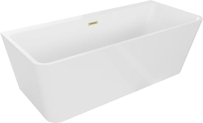 Mexen Volta vrijstaande want bij de muur 150 x 75 , wit, overloop goud geborsteld - 51131507500-55