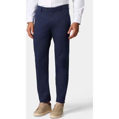 Brooks Brothers Regular Fit Stretch Cotton Gabardine Chino Blue Size: W32 | Chinos Outlet | Heren | Blauw