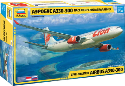 Zvezda Modelbouwpakket Vliegtuigen - 7044 Airbus A330-300 - Civiel Vliegtuig Plastic - 1:144 - Modelbouw