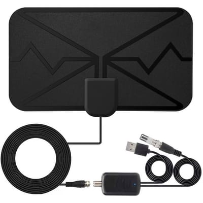 Antenne de télévision intérieure numérique 4K de 3600 milles avec amplificateur de signal Antenne numérique de télévision HD DVB-T pour plus noir